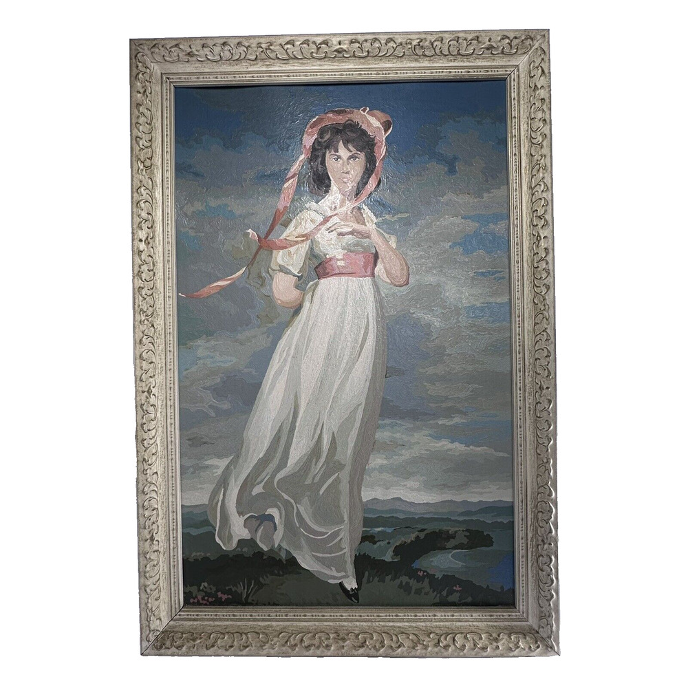 Vintage Paint By‎ Numbers Pinkie LARGE 21" x 31" in Original Frames Reproduction
